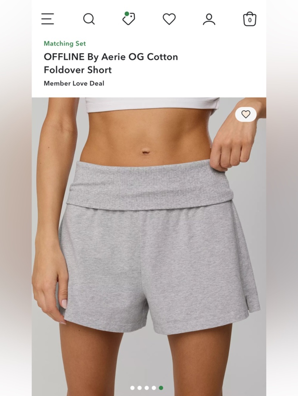 AERIE offline cotton rollover short